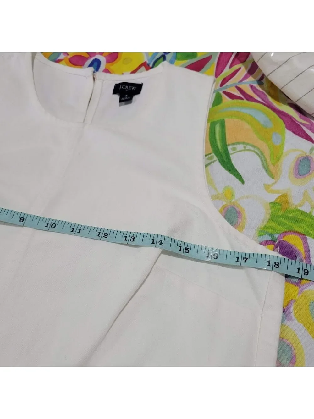 J Crew Denim Shift Dress White Wash AO049 Size 4